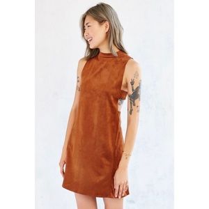 Oh My Love Brown Faux Suede Side Cut Out Dress XS Urban Outfitters
